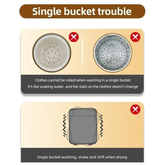 Mini Washing Machine - 3.8L Capacity, Ozone & Blue Light Sterilization by BUMAI - Picture 5 of 5